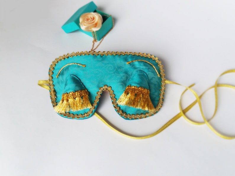 Audrey Hepburn sleep mask with eyelashes Holly Golightly Breakfast at Tiffany's eye mask Bridal Shower favor image 3