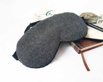 Eye sleep mask for man - Gray Organic cotton eye pillow - comfy nightwear - Fully adjustable - Slumber SPA Pj party favor - Travel mask