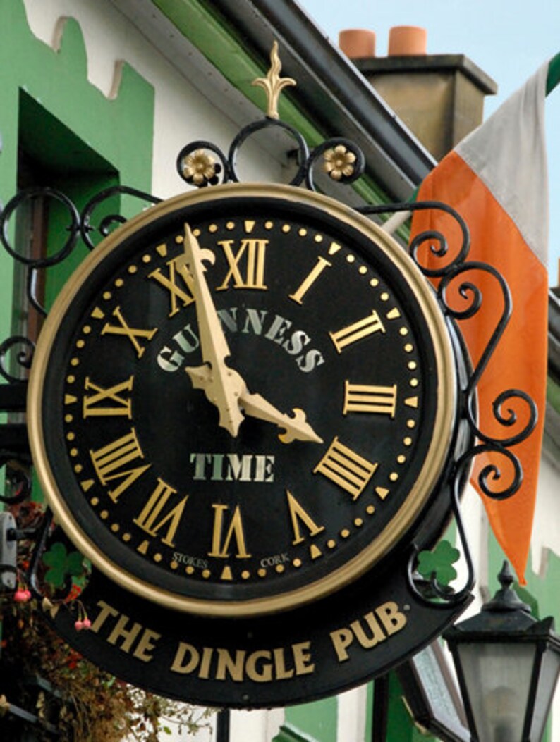 Color Photo Ireland Irish Clock Guinness Dingle Ireland Etsy