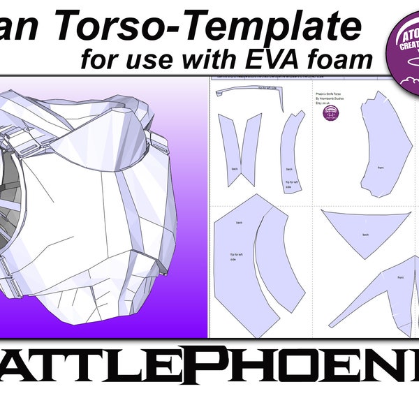 Titan Torso Armour. 'Battlephoenix' Template for EVA foam .pdf file and .pdo file