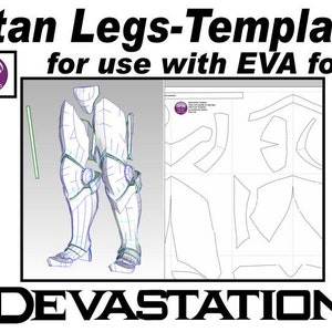 Titan Leg Armour. 'Devastation' Template for EVA foam .pdf file and .pdo file