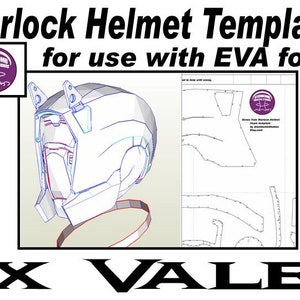 Helmet Warlock. &#39;X Vale&#39; Template for EVA foam helmet .pdf file and .pdo file