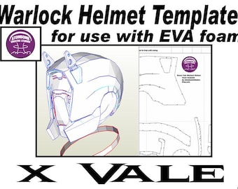 Casco de Brujo. Plantilla 'X Vale' para casco de espuma EVA (archivos .pdf y .pdo)