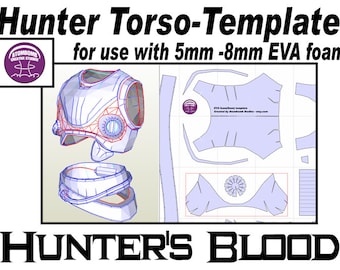 Hunter Torso Armour. 'Hunter's Blood' Template for EVA foam .pdf file and .pdo file