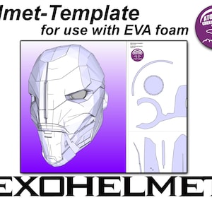 Helmet. &#39;Exo&#39; Template for EVA foam helmet .pdf file and .pdo file