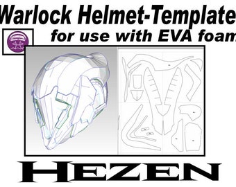 Warlock Helmet &#39;Hezen&#39;. Template for EVA foam .pdf file and .pdo file