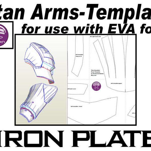 Titan Shoulder and Arm Armour. 'Iron' Template for EVA foam .pdf file and .pdo file