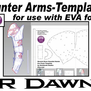 Hunter Arm Armour. 'R Dawn' Template for EVA foam .pdf file and .pdo file