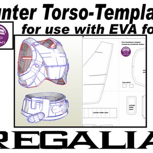 Hunter Torso Armour. 'Regalia' Template for EVA foam .pdf file and .pdo file