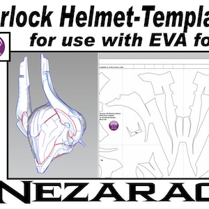 Helmet Warlock. 'Nezerac' Template for EVA foam helmet .pdf file and .pdo file