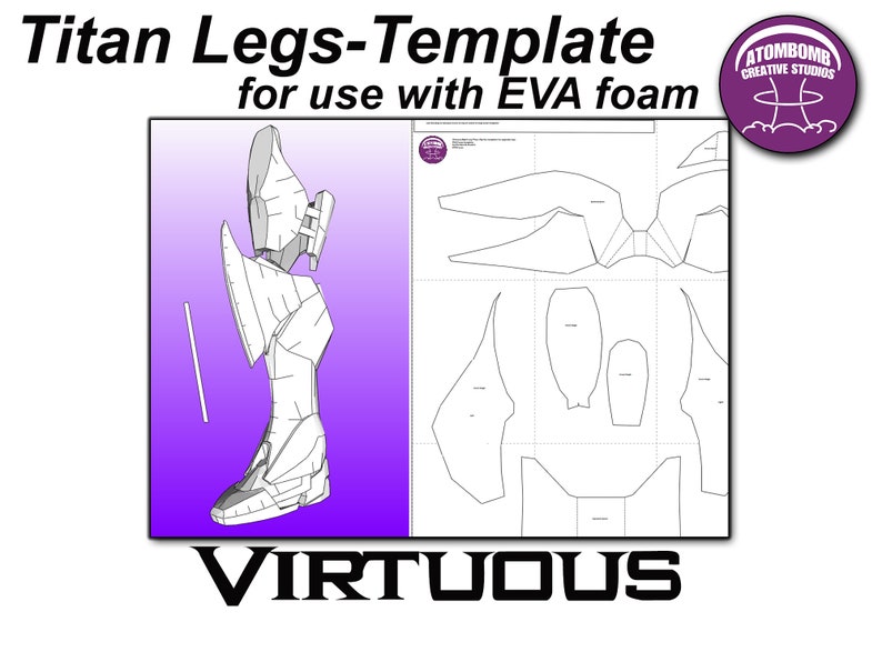 Titan Leg Armour. 'virtuous' Template for EVA Foam Etsy Titan Leg Armour. 'virtuous' Template for EVA Foam Etsy