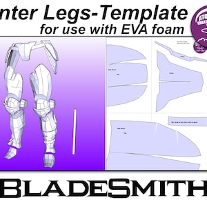 Hunter Leg Armour. 'Bladesmith' Template for EVA foam .pdf file and .pdo file