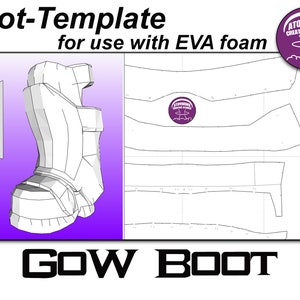 Armure GoW. Modèle de botte pour fichier .pdf et fichier .pdo en mousse EVA