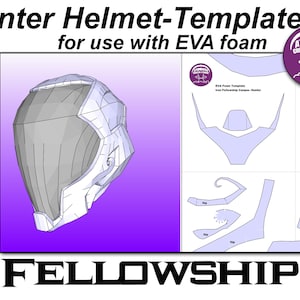 ハンターヘルメット。EVA フォームヘルメットの「フェローシップ」テンプレート .pdf ファイルと .pdo ファイル