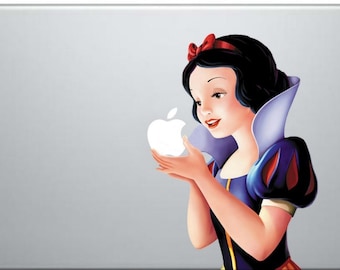 Snow White Holding Apple (D125) Decal for MacBook Vinyl (11, 12, 13, 15, & 17 inch Pro /Air / Retina) Laminated Vinyl Sticker