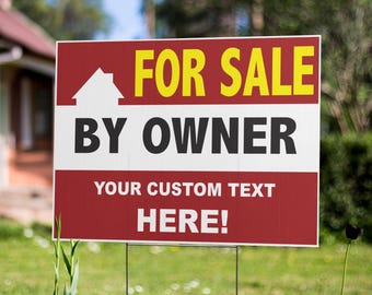 Personalized 18x24 2-sided Yard Sign - For Sale By Owner FSBO Your Number
