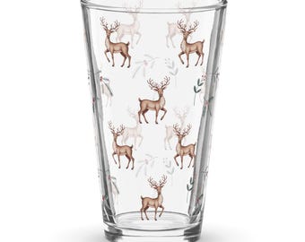 Christmas Reindeer 16oz Pint Glass