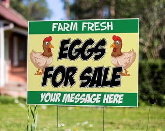 Personalized 18x24 2-sided Yard Sign - Farm Fresh Eggs For Sale