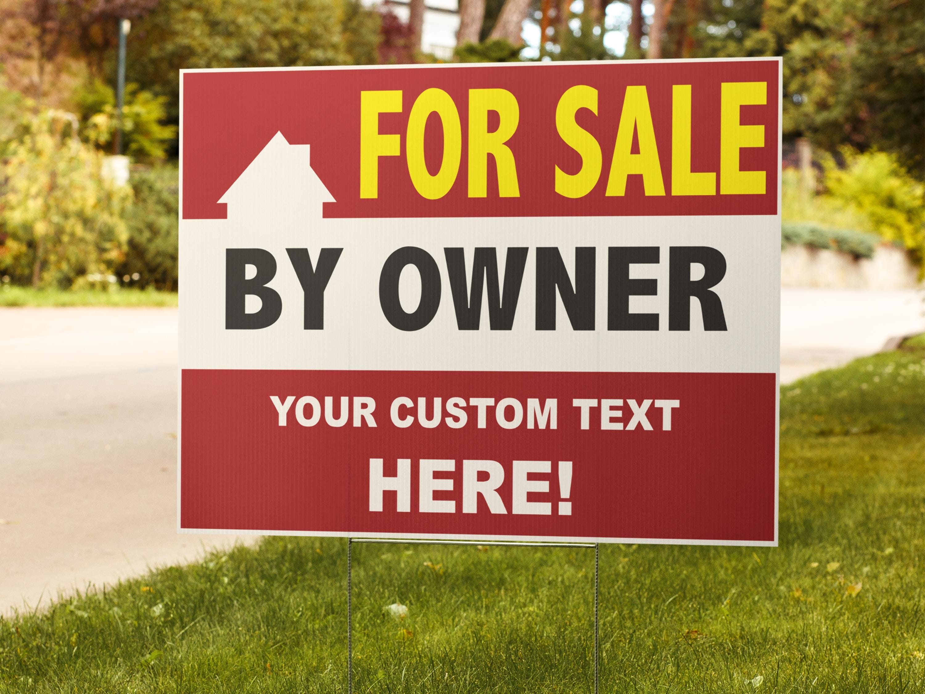 Personalized 18x24 2-sided Yard Sign - for Sale by Owner FSBO Your ...