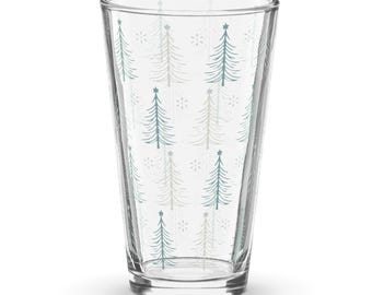 Christmas Trees Pattern 16oz Pint Glass