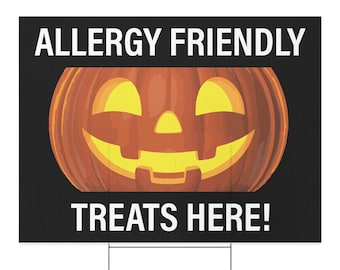 Allergy-Friendly Treats Here Halloween Yard Sign 24x18 Double-Sided