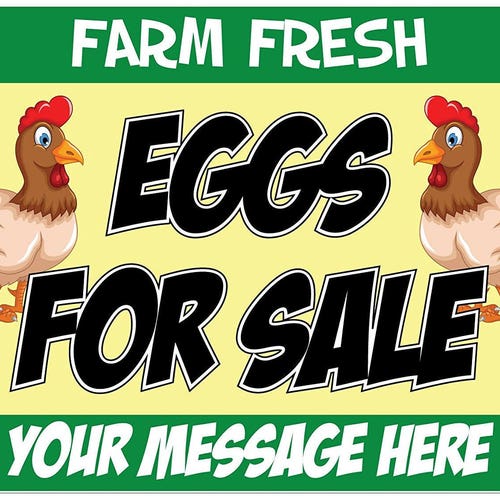 Custom Farm Fresh Eggs for Sale Yard Sign Printed 2sided Etsy