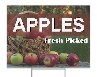 Fresh Picked Apples Yard Sign 24x18 Double-Sided