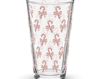 Candy Cane 16oz Pint Glass