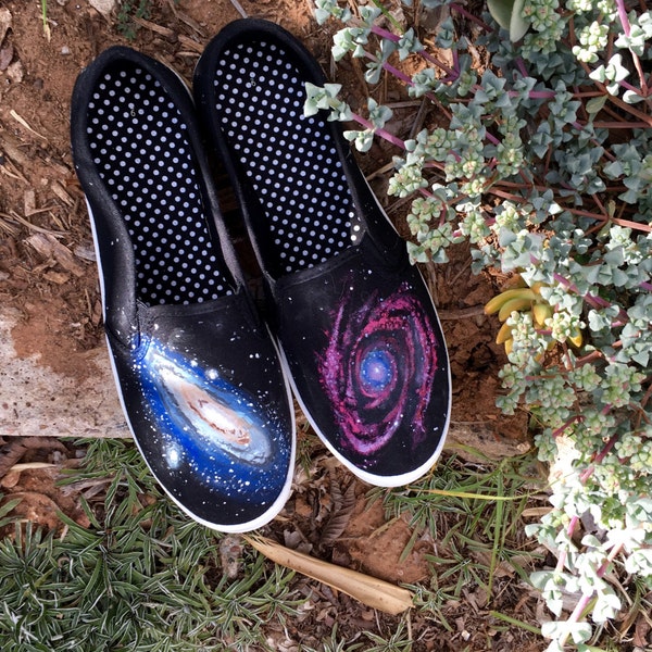 Galaxies Custom Hand-Painted Shoes // Standard Shoes or Vans // Cosmos // Space