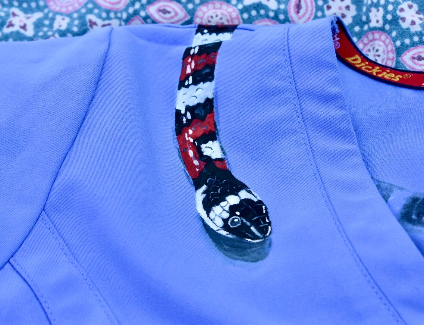 Snake Hand Scrub Custom Hand-painted Scrub Top // Your Choice of Animal// Snake // Rat ...