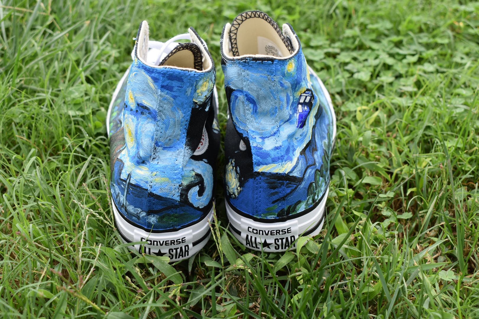 Starry Night Custom Hand-painted Converse High-tops // Chuck 