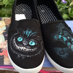 Cheshire Cat Custom Hand-Painted Shoes // Men's, Women's, Children // Vans or Standard // Alice in Wonderland