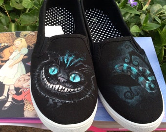 Cheshire Cat Custom Hand-Painted Shoes // Men's, Women's, Children // Vans or Standard // Alice in Wonderland