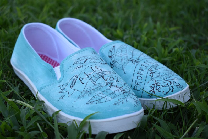 She Flies With Her Own Wings Custom Hamd-painted Shoes // - Etsy