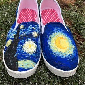 Starry Night Custom Hand-Painted Shoes // Vincent Van Gogh