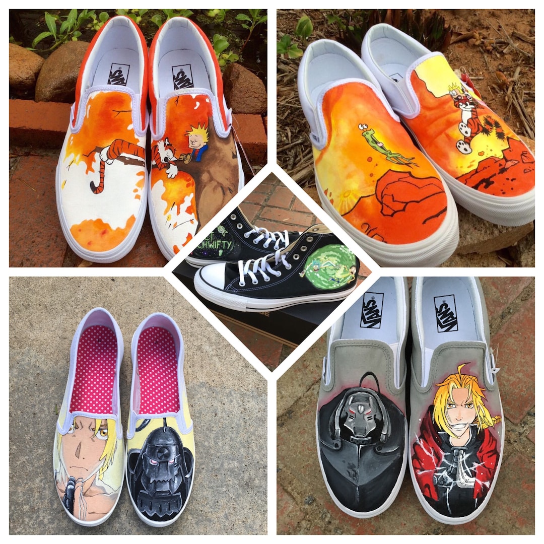 Custom Designed Cartoon/animation Hand-painted Shoes - Etsy