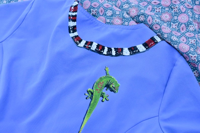Snake Hand Scrub Custom Hand-painted Scrub Top // Your Choice of Animal// Snake // Rat ...