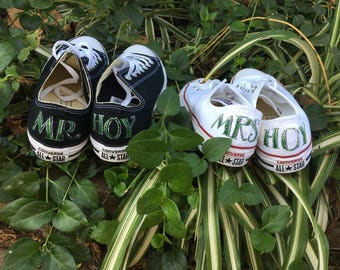 Converse de boda pintado a mano personalizado // Recepción de boda// Chuck  Taylor //