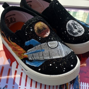 Little Astronaut Children&#39;s Shoes // Toddler or Child // Custom Hand-Painted