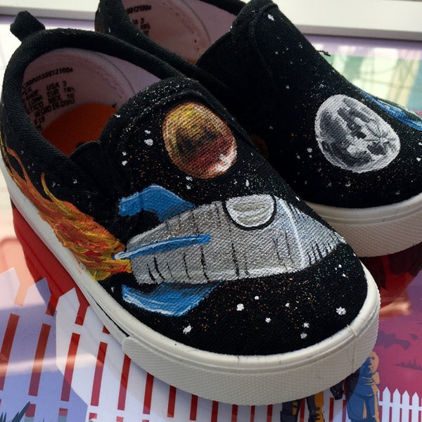 Little Astronaut Children's Shoes // Toddler or Child // Custom Hand-Painted