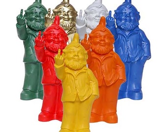 Sponti Dwarf (Stinkefinger Flip hem de vogel) Plastic sculptuur van Ottmar Hörl