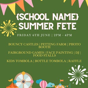 PTA Summer Fair/ Sommerfest Poster Vorlage