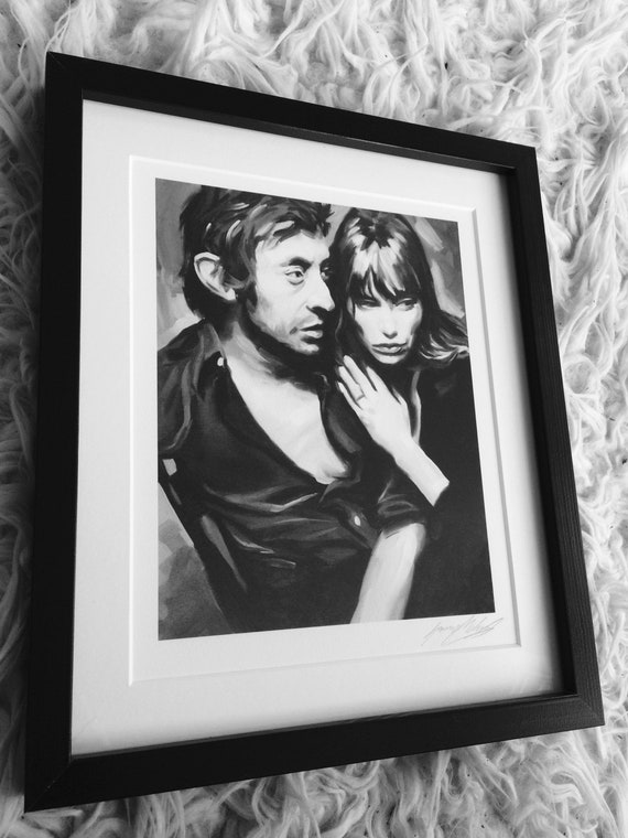 Serge Gainsbourg Jane Birkin Fine Art Print French Etsy Serge Gainsbourg Jane Birkin Fine Art Print French Etsy