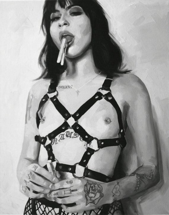 90s Goth Porn - Charlotte Sartre Fine Art Print (Porn - BDSM - Goth - Alternative - Adult -  Tattoos - Art - Icons - Portrait - Nausea - Piercings - Prints)