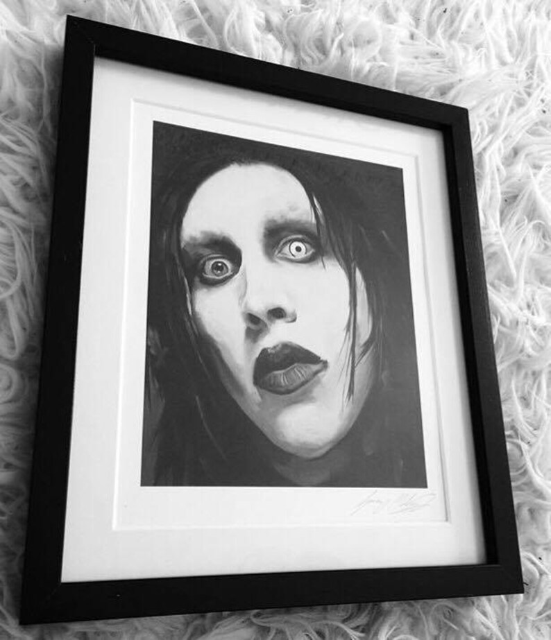 Marilyn Manson Fine Art Print Goth Metal Glam Etsy
