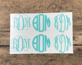 Monogram Vinyl Decal Set: Circle & Vine Fonts