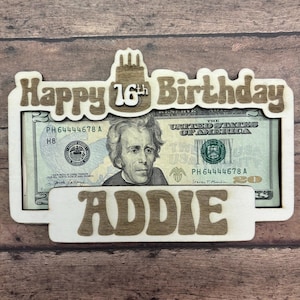 Cash Holder Birthday Card, Custom Birthday Gift, Money Card for Birthday, Custom Wood Card, Birthday Cash Gift, Birthday Card