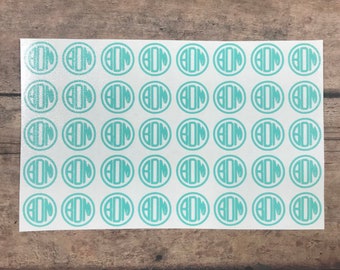 Monogram Stickers: Set of 40 Personalized Vinyl Decals