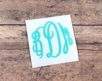 Fancy Circle Monogram Vinyl Decal: Personalized Initials Sticker