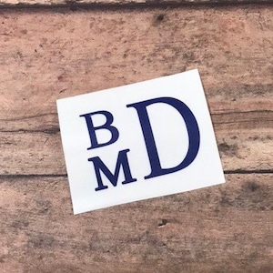 Sticker monogramme style bloc, autocollant monogramme, autocollant en vinyle, cadeau personnalisé, autocollant personnalisé, monogramme garçon, autocollant initiales, police de caractères audacieuse